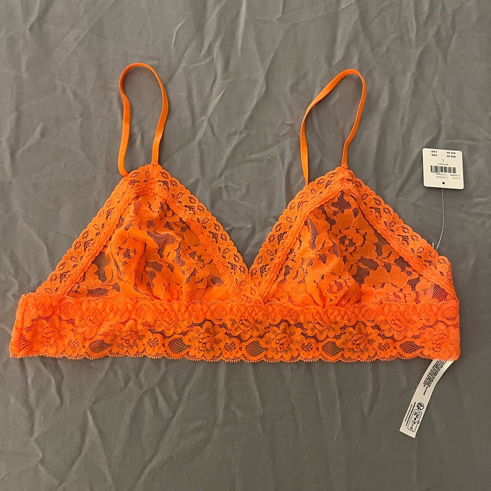 Anthropologie Lace Bralette in Vibrant Orange